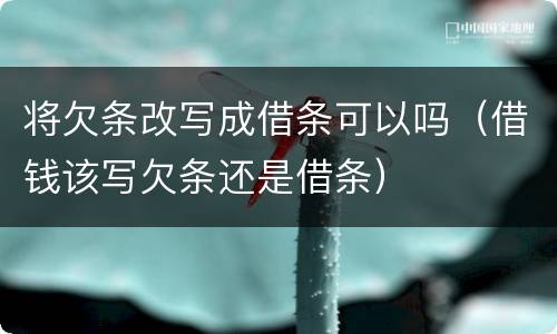 将欠条改写成借条可以吗（借钱该写欠条还是借条）